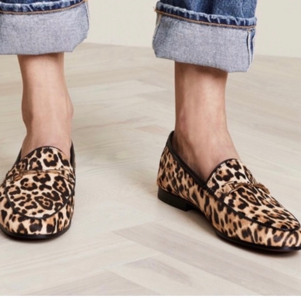 Sam Edelman Lior Leopard Print Calf Hair Loafer sz 9.5